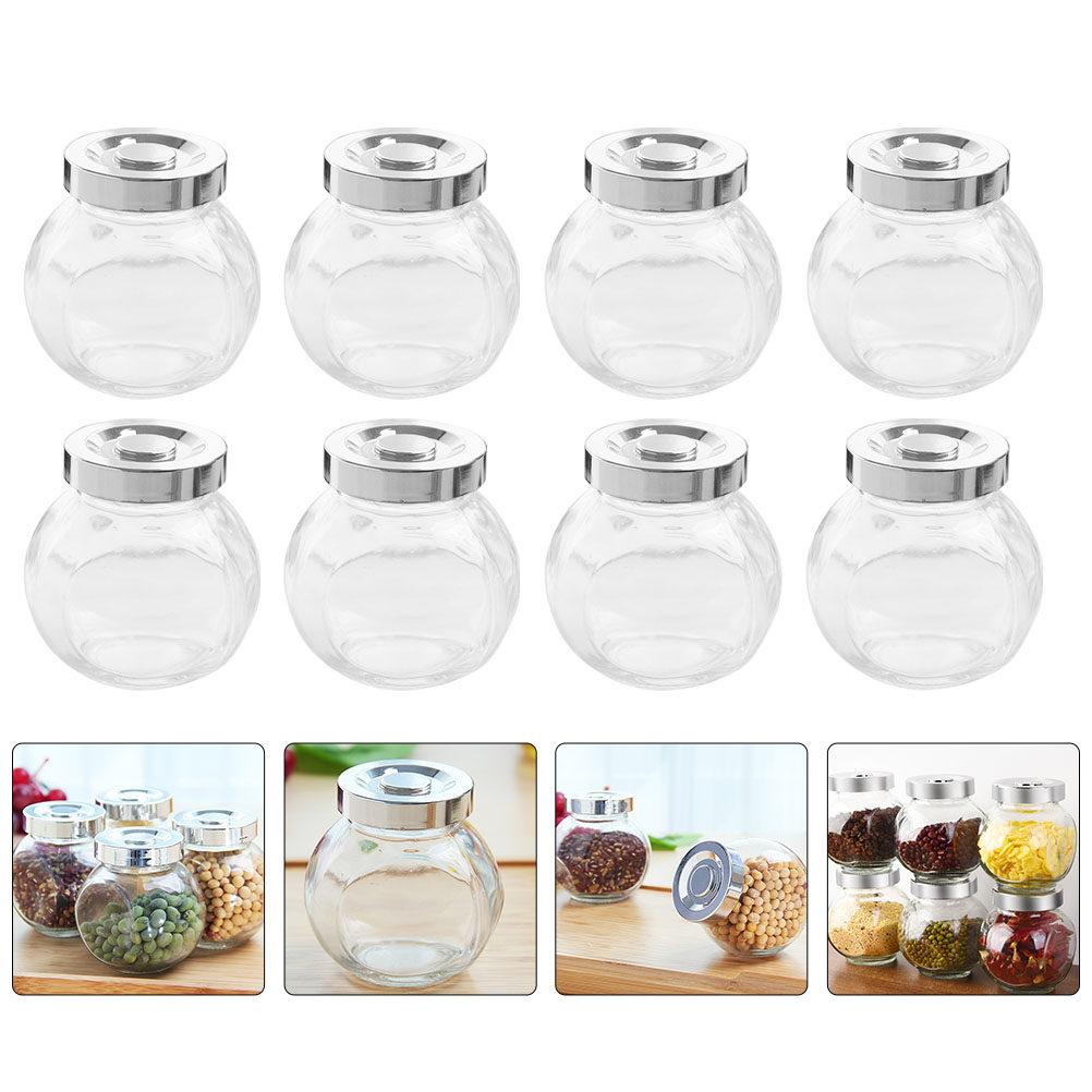 Food Storage Airtight - 8Pcs Lightweight Portable Glass Storage Jars