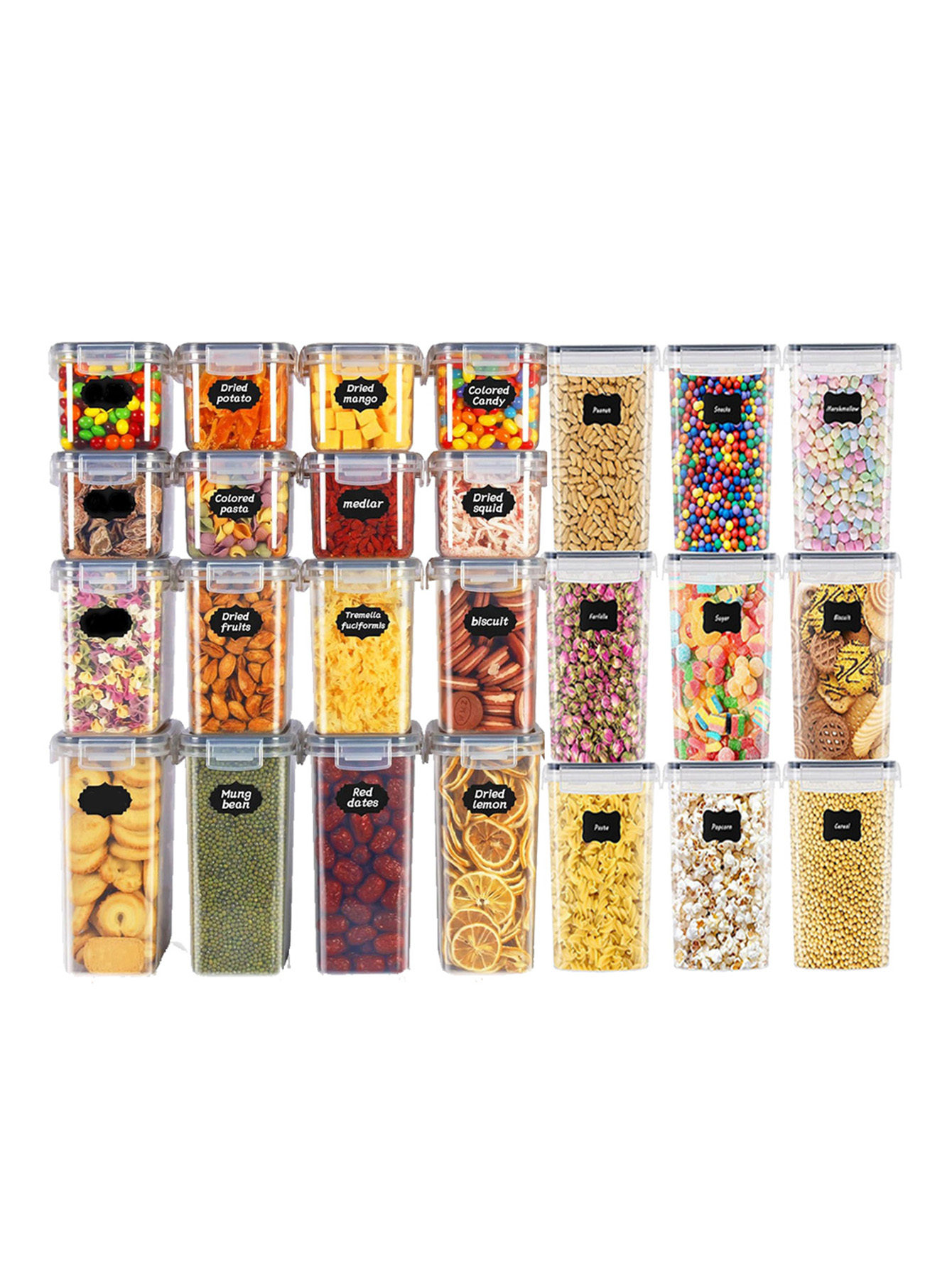 Food Storage Jars With Lids - 48pcs, Sealed Food Storage Containers with
