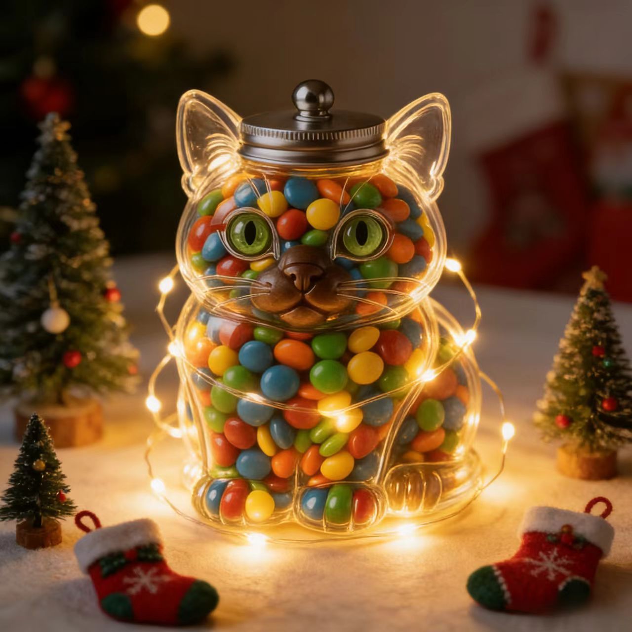 Cute Cat Shaped Glass Candy Ja - đánh giá và giá Food Storage Jars With Lids