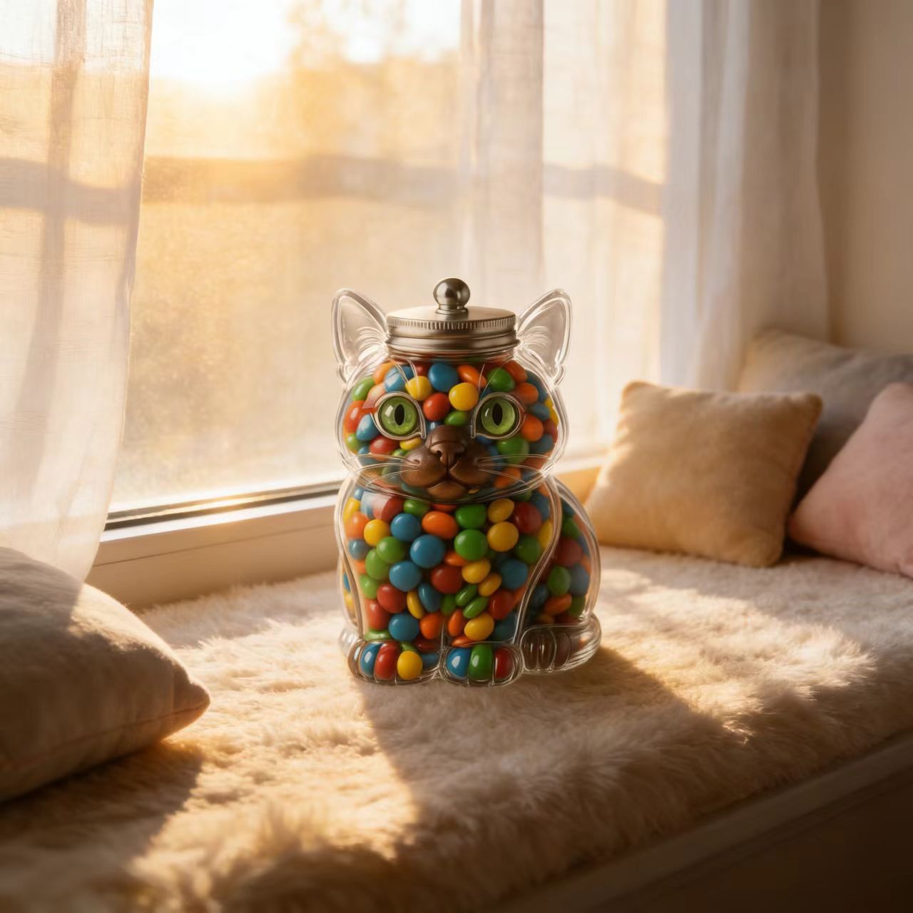 Cute Cat Shaped Glass Candy Ja - đánh giá và giá Food Storage Jars With Lids