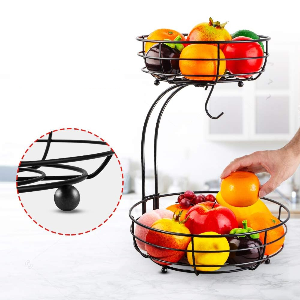 LMETJMA 2-Tier Countertop Frui - đánh giá và giá Food Storage Rack For Kitchen