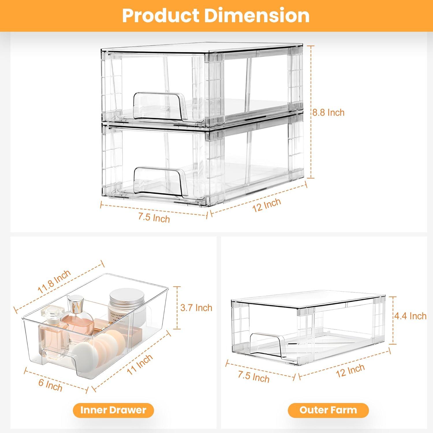 2‑Pack Stackable Storage Drawe - đánh giá và giá Stackable Pantry Bin