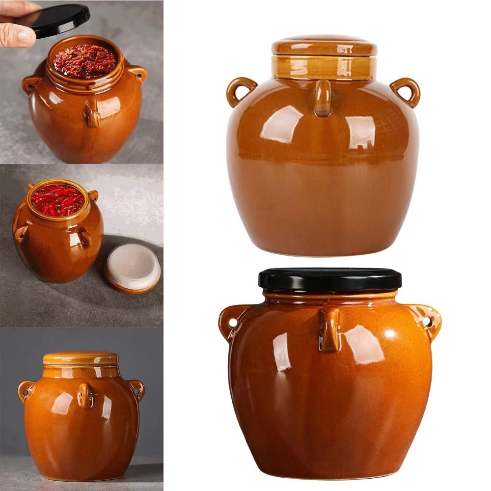 Large Capacity Ceramic Pickle  - đánh giá và giá Food Storage Jars With Lids