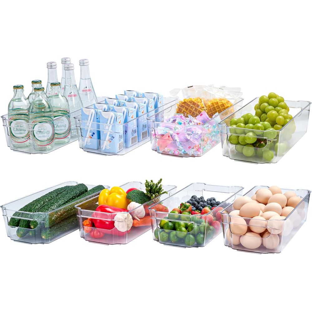 8 Pack Clear Plastic Storage B - đánh giá và giá Stackable Pantry Bin