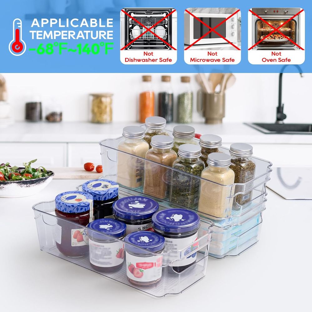 8 Pack Clear Plastic Storage B - đánh giá và giá Stackable Pantry Bin
