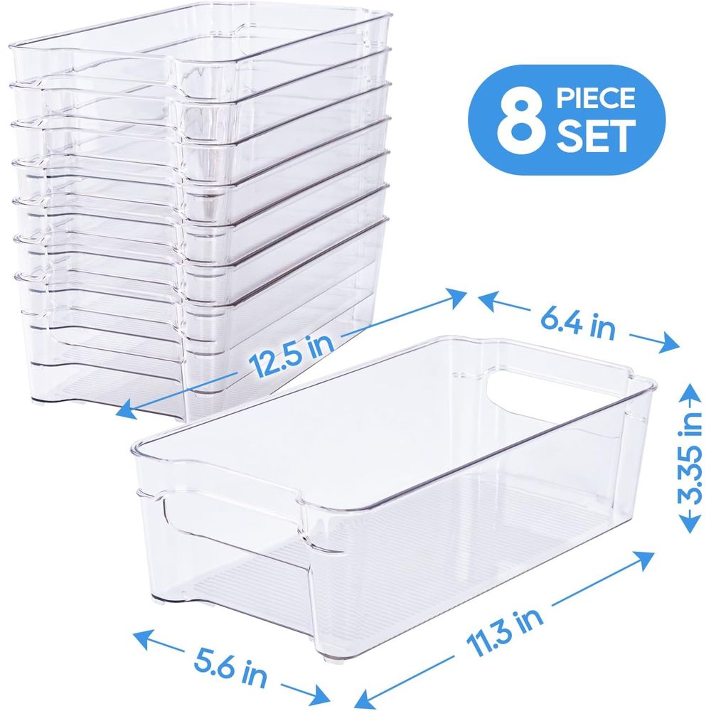 8 Pack Clear Plastic Storage B - đánh giá và giá Stackable Pantry Bin