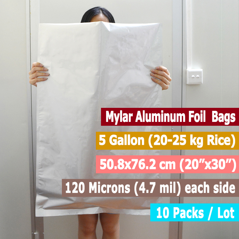 10 Gói 5 Gallon Mylar Túi Viền - đánh giá và giá Food Storage Mylar Bags