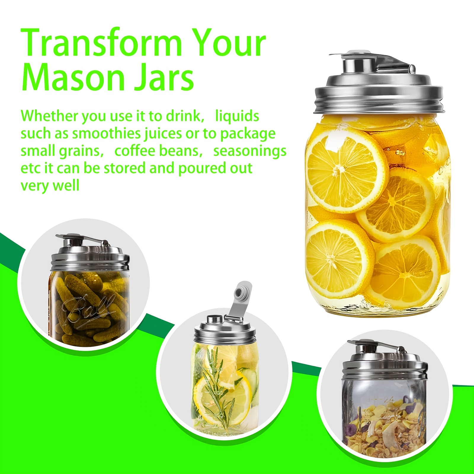 1/2Pack Wide Mouth Mason Jar S - đánh giá và giá Mason Jar Wide Mouth
