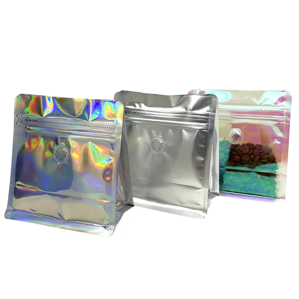 100pcs Pink Rainbow Laser Holo - đánh giá và giá Food Storage Mylar Bags