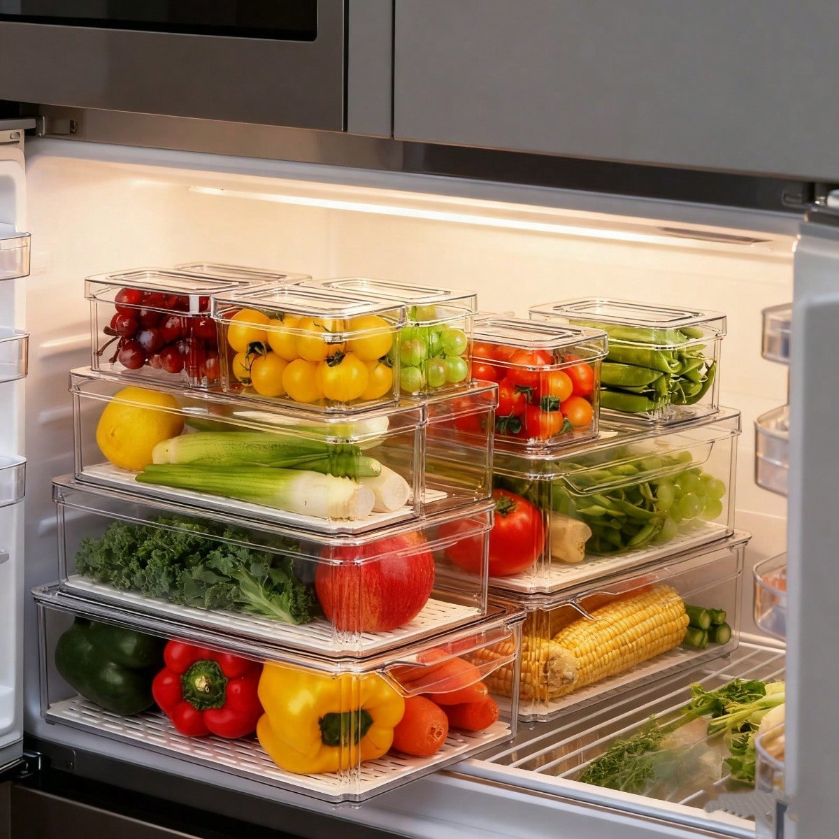 7 Pack Stackable Refrigerator  - đánh giá và giá Stackable Pantry Bin
