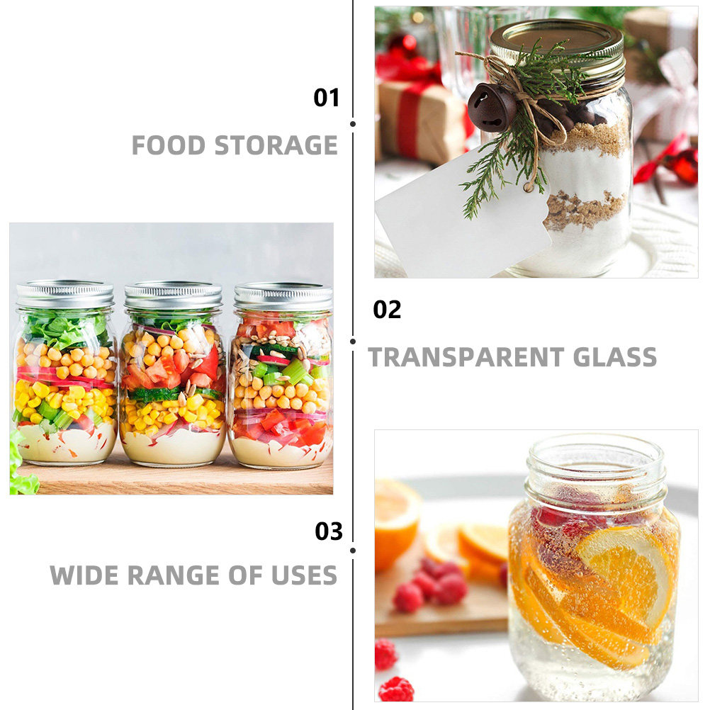 6Pcs Transparent Round Glass J - đánh giá và giá Food Storage Jars With Lids