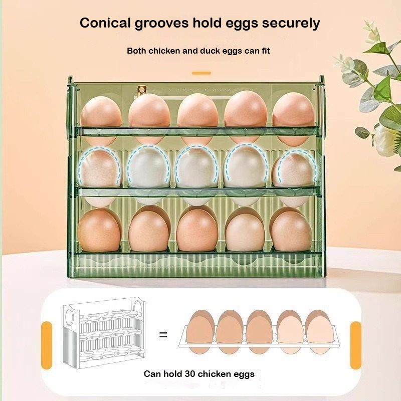 Automatic Rebound Egg Storage  - đánh giá và giá Food Storage Rack For Kitchen