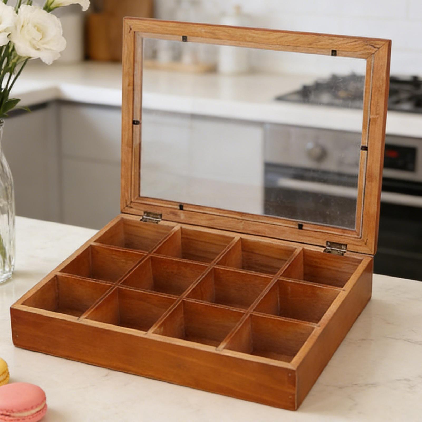 Tea Bag Storage 12-Compartment - đánh giá và giá Stackable Pantry Bin