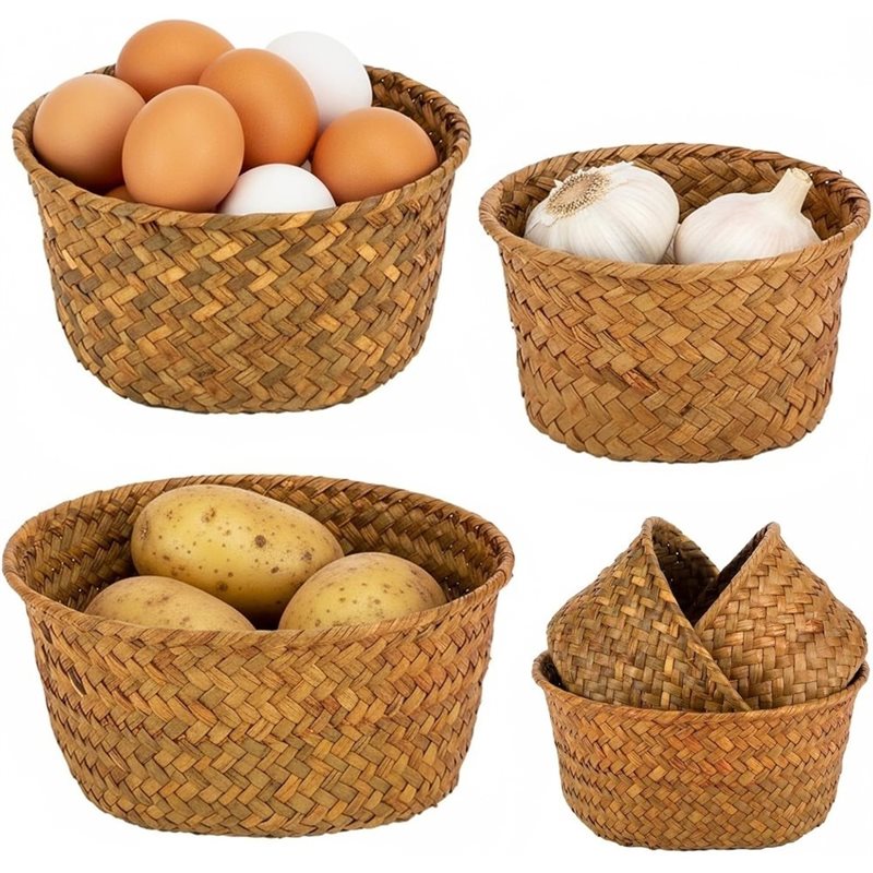 SHGO-Round Seagrass Woven Stor - đánh giá và giá Stackable Pantry Bin