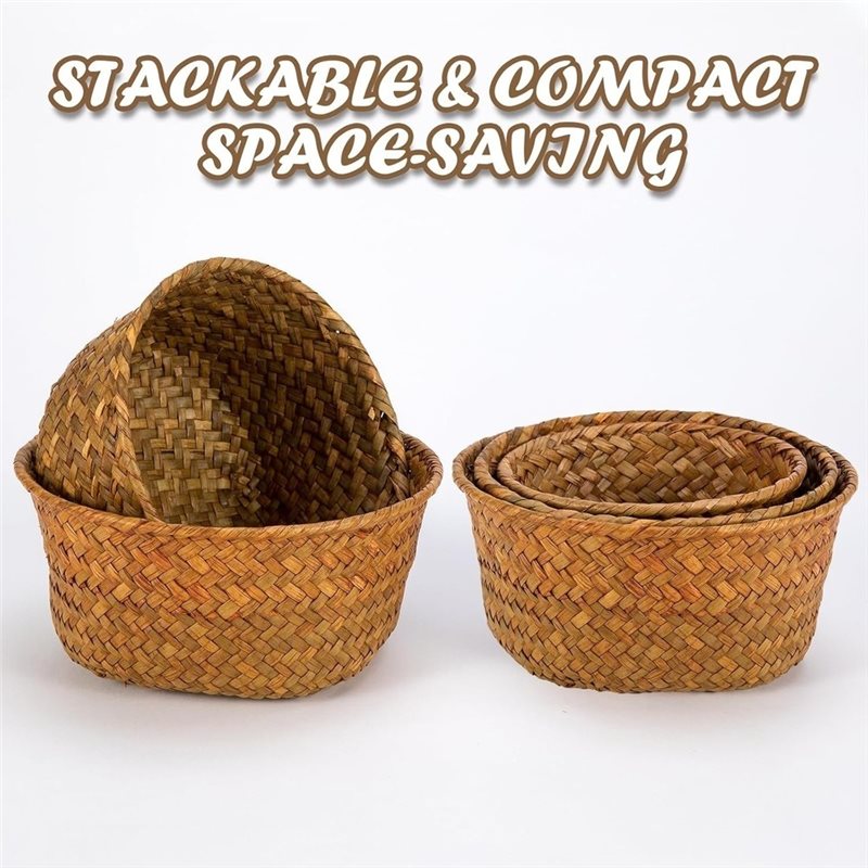 SHGO-Round Seagrass Woven Stor - đánh giá và giá Stackable Pantry Bin