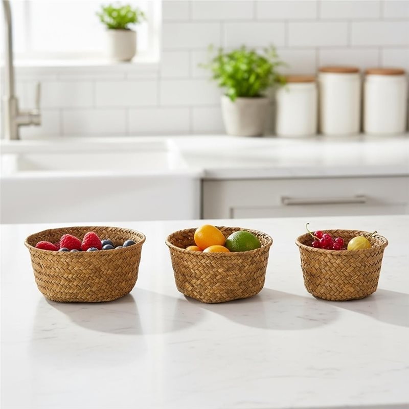 SHGO-Round Seagrass Woven Stor - đánh giá và giá Stackable Pantry Bin