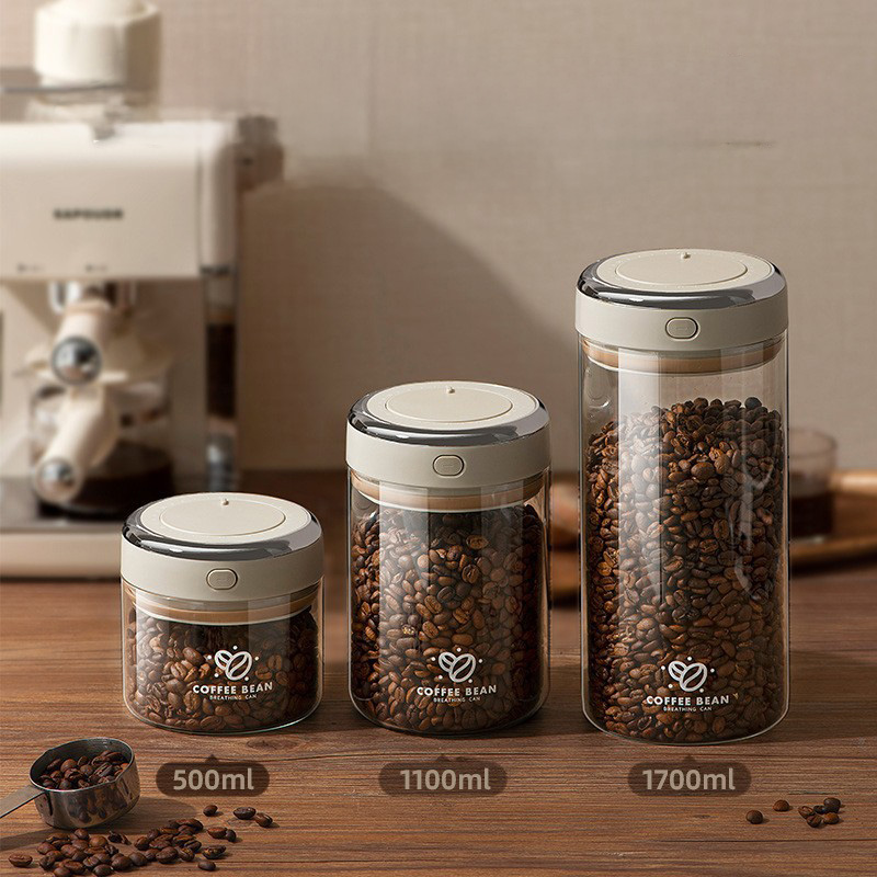 500/1100/1700ml Coffee Beans V - đánh giá và giá Food Storage Airtight