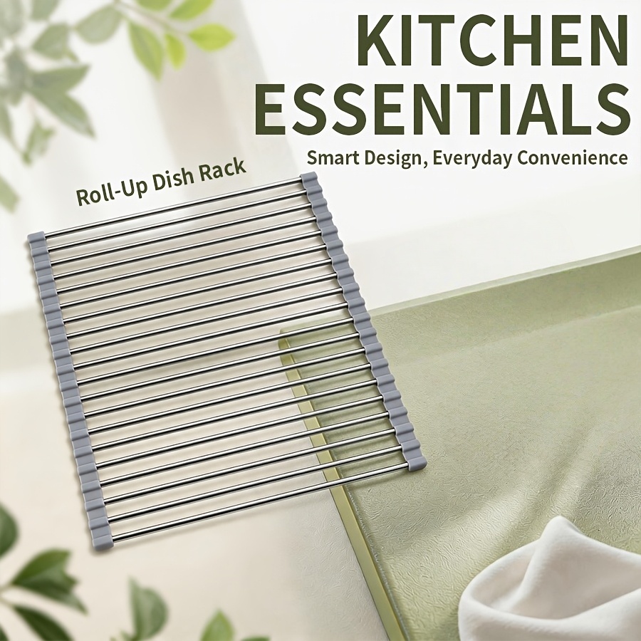 1PC Folding Roll Sink Drainer  - đánh giá và giá Food Storage Rack For Kitchen