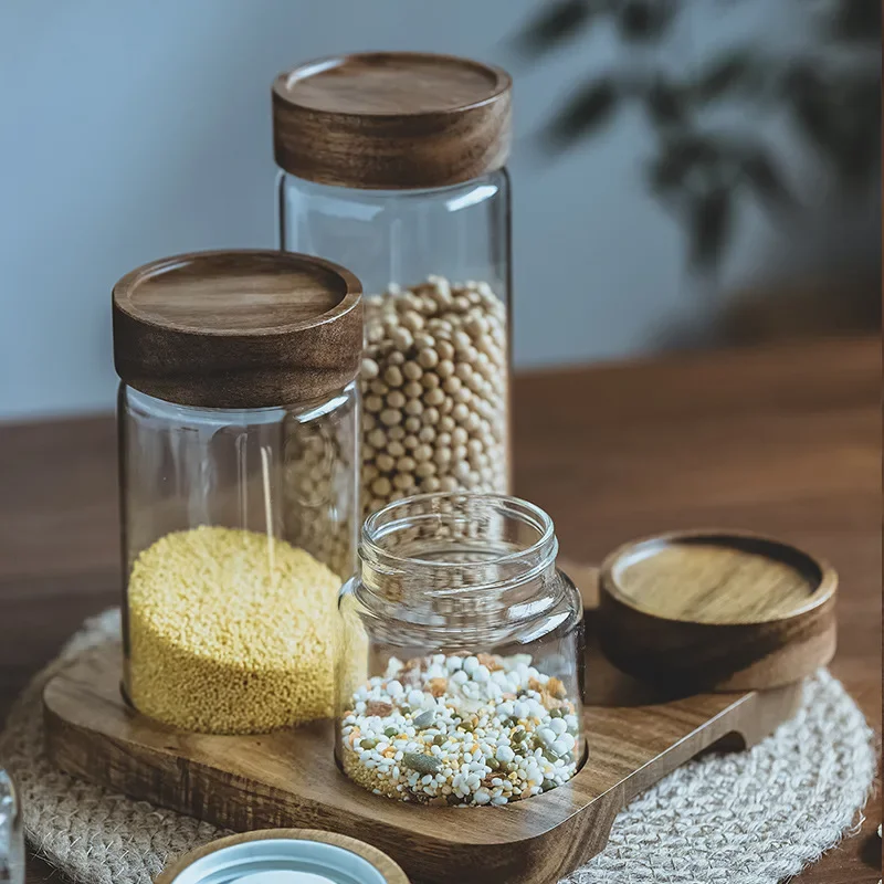 Wood Lid Orgnizer Glass Airtig - đánh giá và giá Food Storage Jars With Lids