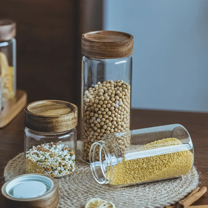 Wood Lid Orgnizer Glass Airtig - đánh giá và giá Food Storage Jars With Lids