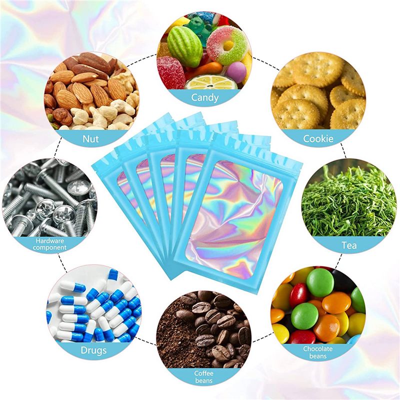 ABWZ-300Pcs Resealable Hologra - đánh giá và giá Food Storage Mylar Bags