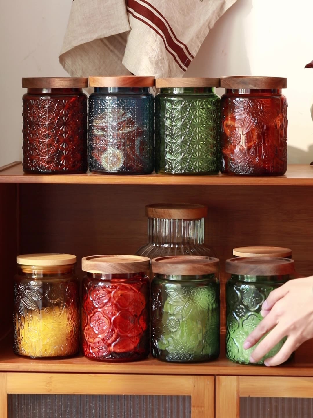 Vintage Glass Kitchen Storage  - đánh giá và giá Food Storage Jars With Lids