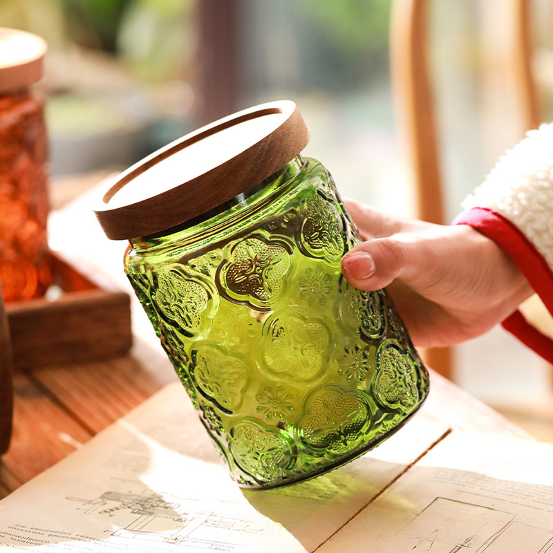 Vintage Glass Kitchen Storage  - đánh giá và giá Food Storage Jars With Lids
