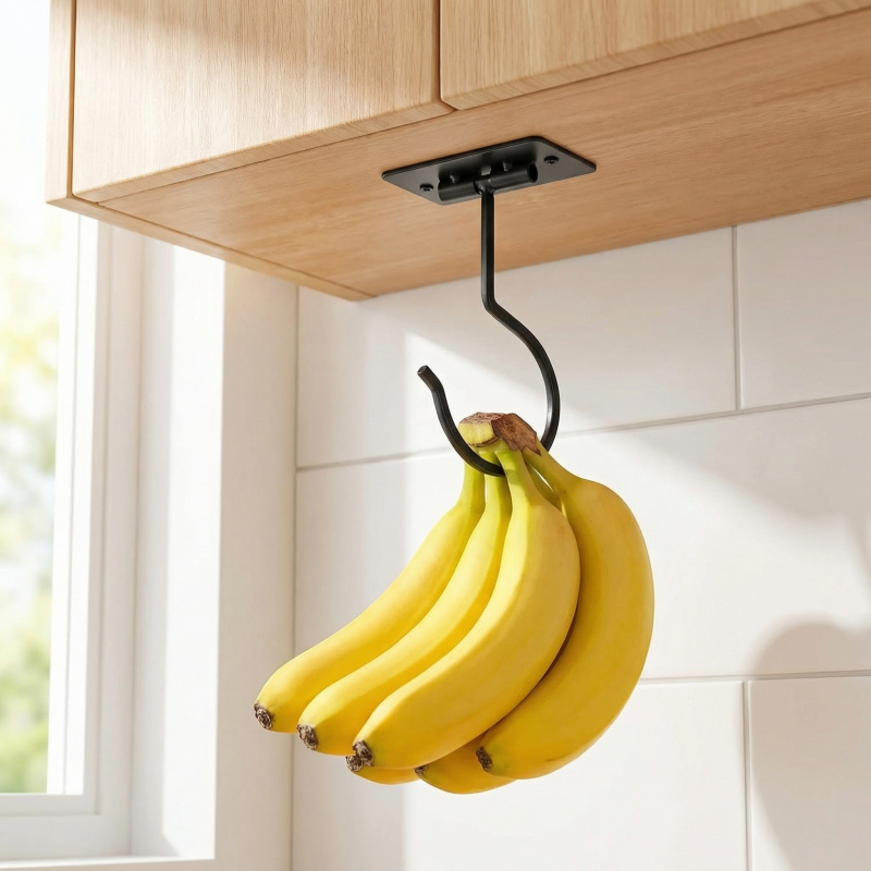 Black Metal Self-Adhesive Bana - đánh giá và giá Food Storage Rack For Kitchen