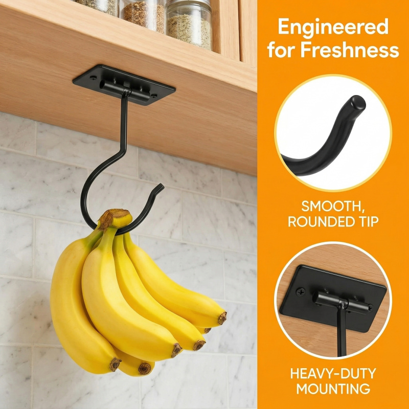 Black Metal Self-Adhesive Bana - đánh giá và giá Food Storage Rack For Kitchen