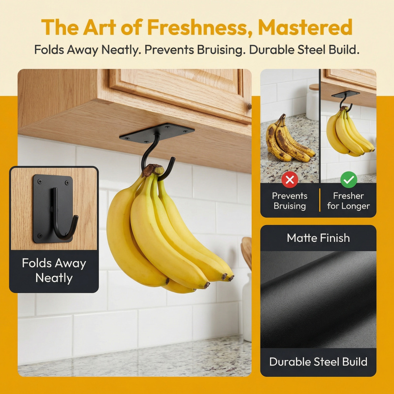 Black Metal Self-Adhesive Bana - đánh giá và giá Food Storage Rack For Kitchen
