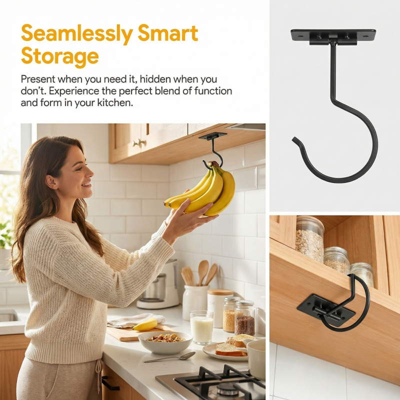 Black Metal Self-Adhesive Bana - đánh giá và giá Food Storage Rack For Kitchen